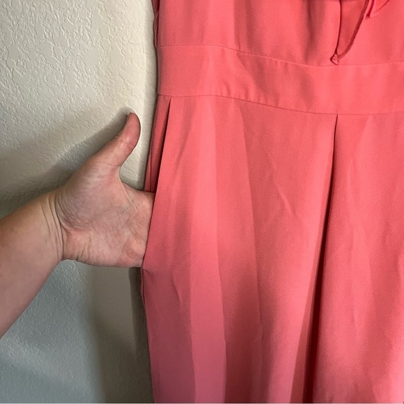 Women’s new Rachel Parcell flounce sleeve side slit pink jumpsuit size XL - Picture 6 of 10